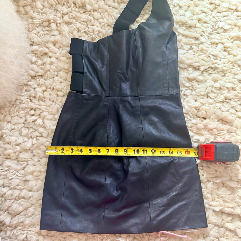 Mason Black Leather Mini Dress - Picture 12 of 13